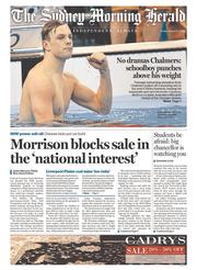 Sydney Morning Herald (Australia) Newspaper Front Page for 12 August 2016