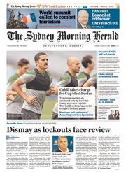 Sydney Morning Herald (Australia) Newspaper Front Page for 13 January 2015