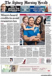 Sydney Morning Herald (Australia) Newspaper Front Page for 13 February 2013