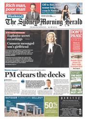 Sydney Morning Herald (Australia) Newspaper Front Page for 13 February 2016