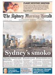 Sydney Morning Herald (Australia) Newspaper Front Page for 13 March 2014