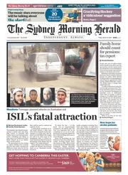 Sydney Morning Herald (Australia) Newspaper Front Page for 13 March 2015