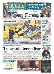 Sydney Morning Herald (Australia) Newspaper Front Page for 13 September 2014
