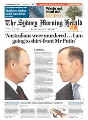 Sydney Morning Herald (Australia) Newspaper Front Page for 14 October 2014