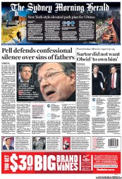 Sydney Morning Herald (Australia) Newspaper Front Page for 14 November 2012