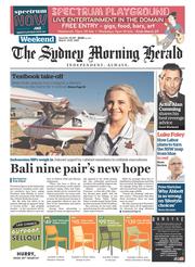 Sydney Morning Herald (Australia) Newspaper Front Page for 14 March 2015