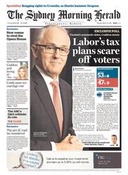Sydney Morning Herald (Australia) Newspaper Front Page for 14 March 2016