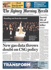 Sydney Morning Herald (Australia) Newspaper Front Page for 14 April 2015
