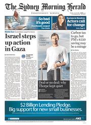 Sydney Morning Herald (Australia) Newspaper Front Page for 14 July 2014