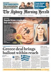 Sydney Morning Herald (Australia) Newspaper Front Page for 14 July 2015