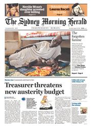 Sydney Morning Herald (Australia) Newspaper Front Page for 14 August 2014