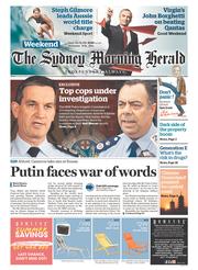Sydney Morning Herald (Australia) Newspaper Front Page for 15 November 2014