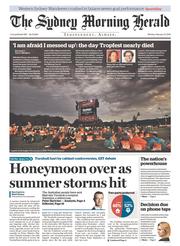 Sydney Morning Herald (Australia) Newspaper Front Page for 15 February 2016