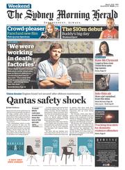 Sydney Morning Herald (Australia) Newspaper Front Page for 15 March 2014