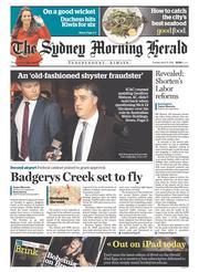 Sydney Morning Herald (Australia) Newspaper Front Page for 15 April 2014