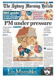 Sydney Morning Herald (Australia) Newspaper Front Page for 15 June 2015