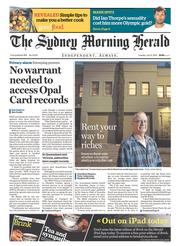 Sydney Morning Herald (Australia) Newspaper Front Page for 15 July 2014