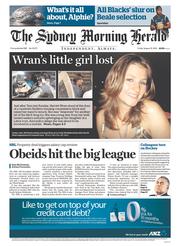 Sydney Morning Herald (Australia) Newspaper Front Page for 15 August 2014