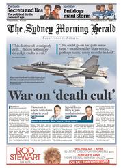 Sydney Morning Herald (Australia) Newspaper Front Page for 15 September 2014