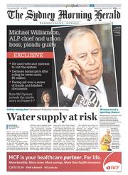 Sydney Morning Herald (Australia) Newspaper Front Page for 16 October 2013