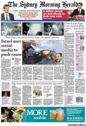 Sydney Morning Herald (Australia) Newspaper Front Page for 16 November 2012