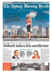 Sydney Morning Herald (Australia) Newspaper Front Page for 16 January 2015