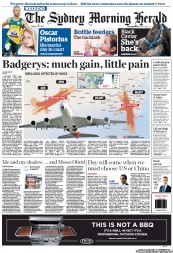 Sydney Morning Herald (Australia) Newspaper Front Page for 16 February 2013