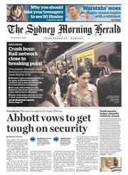 Sydney Morning Herald (Australia) Newspaper Front Page for 16 February 2015