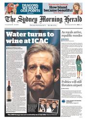 Sydney Morning Herald (Australia) Newspaper Front Page for 16 April 2014