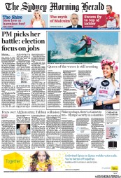 Sydney Morning Herald (Australia) Newspaper Front Page for 16 July 2012