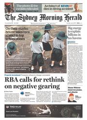 Sydney Morning Herald (Australia) Newspaper Front Page for 16 July 2015