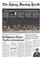 Sydney Morning Herald (Australia) Newspaper Front Page for 16 August 2016