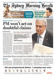 Sydney Morning Herald (Australia) Newspaper Front Page for 17 October 2013