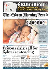 Sydney Morning Herald (Australia) Newspaper Front Page for 17 February 2016