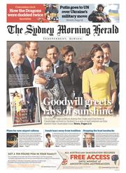 Sydney Morning Herald (Australia) Newspaper Front Page for 17 April 2014