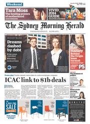 Sydney Morning Herald (Australia) Newspaper Front Page for 17 May 2014