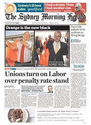Sydney Morning Herald (Australia) Newspaper Front Page for 17 May 2016