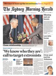 Sydney Morning Herald (Australia) Newspaper Front Page for 18 November 2015