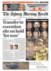 Sydney Morning Herald (Australia) Newspaper Front Page for 18 February 2015