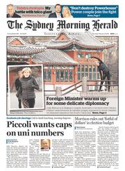 Sydney Morning Herald (Australia) Newspaper Front Page for 18 February 2016