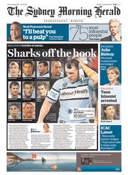 Sydney Morning Herald (Australia) Newspaper Front Page for 18 August 2014