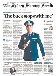 Sydney Morning Herald (Australia) Newspaper Front Page for 18 August 2016