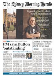 Sydney Morning Herald (Australia) Newspaper Front Page for 19 May 2016