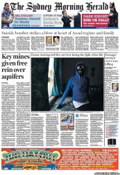 Sydney Morning Herald (Australia) Newspaper Front Page for 19 July 2012