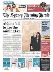 Sydney Morning Herald (Australia) Newspaper Front Page for 19 July 2014