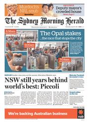 Sydney Morning Herald (Australia) Newspaper Front Page for 19 August 2015