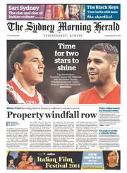 Sydney Morning Herald (Australia) Newspaper Front Page for 19 September 2014