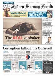 Sydney Morning Herald (Australia) Newspaper Front Page for 1 March 2014