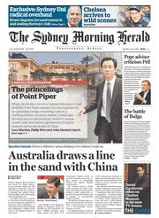 Sydney Morning Herald (Australia) Newspaper Front Page for 1 June 2015