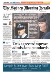 Sydney Morning Herald (Australia) Newspaper Front Page for 1 June 2016